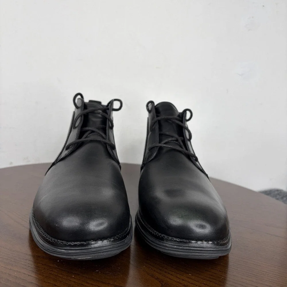Cole Haan OriginalGrand Chukka Boots Men's 13M Black Leather Lace Up Comfort